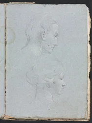 Szkicownik Verona: Dwie głowy strona 85, 1760.