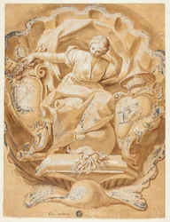 Figura alegoryczna z herbami Aleksandra VIII (Ottoboni) i herbami papiestwa