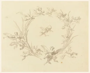 Rysunek, Studium dekoracji freskowej, Pałac Kwirynalski, Rzym, 1815-16