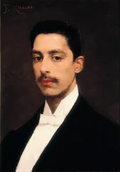 Portret Enrique Granados (1867-1916), hiszpańskiego pianisty i kompozytora, koniec XIX wieku (malarstwo)