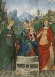 Dziewica z Dzieciątkiem na tronie między św. Cecylią i Katarzyną Aleksandryjską, 1510-15.