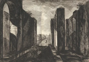 Widok wnętrza miasta Pompeje, od strony Antiquités de Pompeïa, tom premier, Ant..., 1804.