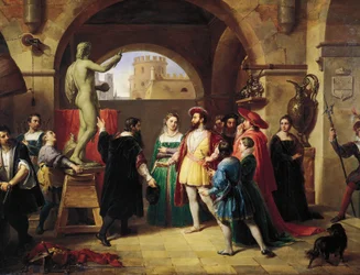 Francesco I (król Francji) w pracowni Benvenuto Cellini
