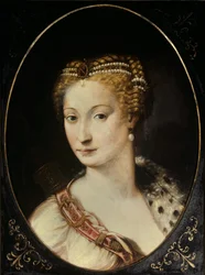 Portret Diany de Poitiers (1499 - 1566) Pani Breze, księżna Valentinois. Obraz Francesco Primaticcio, znany jako Prymaty (1504-1570)