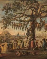 „Nieszczęście wojny: wisielcy” Francesco Simonini, detal