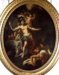 Alegoria Ameryki Obraz warsztatu Francesco Solimeny (1657-1747) (wew.) 1738 La Rochelle, Muzeum Nowego Świata.