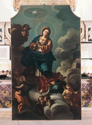 Niepokalane Poczęcie, obraz na płótnie przypisywany Francesco Solimena (1657-1747), Katedra San Pardo, Larino, Molise, Włochy