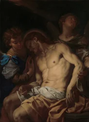 Martwy Chrystus wspierany przez anioły, ca. 1710.