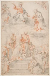 Św. Ansano chrzczący Sieneńczyka, ok. 1593 (kreda na papierze)