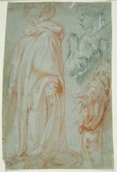 Trzy etiudy dla Chrystusa Zmartwychwstałego adorowanego przez świętą kobietę i San Silvestro Gozzalini