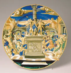 Talerz z Masakrą Niewiniątek, ok.1527-30 (majolika)