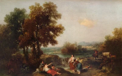 Pejzaż z Postaciami, XVIII wiek, 1915