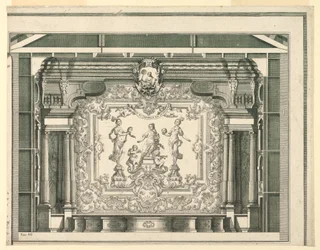 Przekrój poprzeczny, proscenium i kurtyna, Teatro Filarmonico, Werona