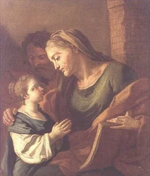 Św. Anna poucza Dzieciątko Jezus