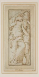 Studium Kobiety i Putti (tusz i pranie)