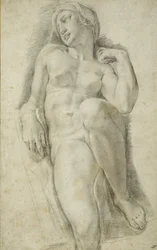 Aurora, wg Michelangelo Buonarroti (czarna kreda na białym papierze)