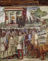 Alegoria miesiąca lipca, detal triumfu Jowisza, detal sceny ślubnej - fresk Francesco del Cossa (ok. 1436-vers 1478) Ferrara (Ferrara) Palazzo Schifanoia, Salone dei Mesi