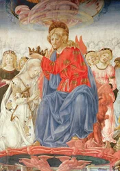 Fragment Koronacji Dziewicy (olej na desce)