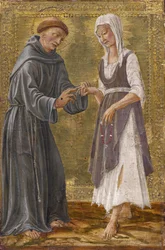 Święta wymiana między świętym Franciszkiem a Lady Ubóstwem par Francesco di Giorgio Martini (1439-1501). Tempera na panelu