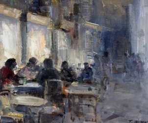 Kawiarnia Schmidt nocą, autor: Francesco di Marino (1892-1954)