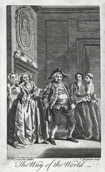 Scena z The Way of the World, William Congreve (1670-1729), rycina Charlesa Grignona z rysunku Francisa Haymana w Lincoln