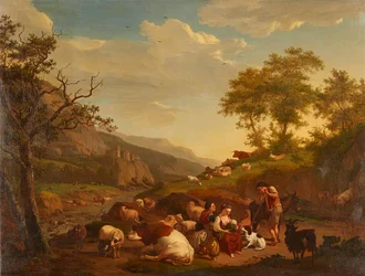 Portret młodej damy w bieli w trzech czwartych (olej na płótnie)