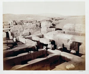 Odkopana świątynia u stóp Sfinksa, Giza, Egipt, 4 marca 1862 r.