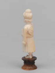 Czarny pion, figura szachowa, Indie, około 1820