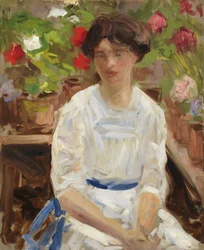 Dama w bieli (olej na płótnie)