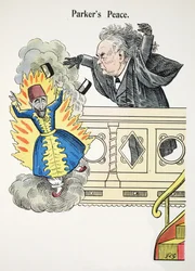 Pokój Parkera, ilustracja z Alfabetu Struwwelpetera, wiersz Harolda Begbiego (1871-1929)
