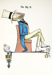 Big D, ilustracja z alfabetu Struwwelpeter, wiersz Harolda Begbiego (1871-1929)