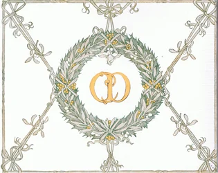 Projekt okładki wewnętrznej z książki The Magic Fishbone wydanej przez Warne  Co, ok. 1940 r. (kolorowa litografia)