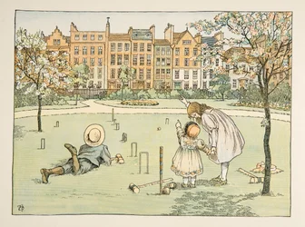 The Chimney Sweep, od Four and Twenty Toilers, pub. 1900 (kolorowa litografia)