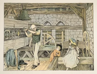 The Clockwinder, z Four and Twenty Toilers, wyd. 1900 (kolorowa litografia)
