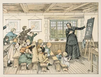 The Dame, od Four and Twenty Toilers, pub. 1900 (kolorowa litografia)