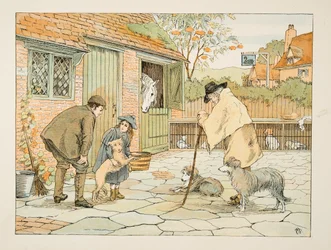 The Vet, od Four and Twenty Toilers, pub. 1900 (kolorowa litografia)
