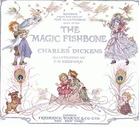 Strona tytułowa z książki "The Magic Fishbone" wydanej przez Warne  Co, ok. 1940 r. (kolorowa litografia)