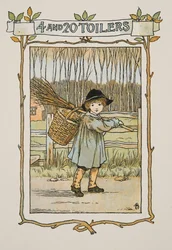 Winieta z Four and Twenty Toilers, wyd. 1900 (kolorowa litografia)