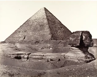 Wielka Piramida i Wielki Sfinks, 1858.