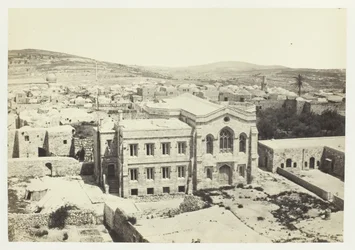 Nowy Kościół Angielski z Wieży Hippiksa, Jerozolima, 1857.
