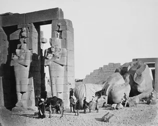 Ramesseum, Teby, Egipt, 1858