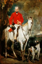 Studium do „Charles Trelawny, Esq., mistrza polowań w Dartmoor, na swoim ulubionym koniu myśliwskim Grimaldi, z psami Conqueror, Lounger i Windermere”, ok. 1863