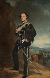 2. Lord de Tabley jako pułkownik komendant hrabiego Chesters Yeomanry Kawaleria