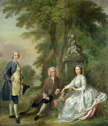 Jonathan Tyers (zm. 1767) i jego córka Elżbieta i jej mąż John Wood, ok. 1750-1752