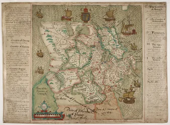 Mapa Ulsteru (pióro i tusz z praniem na papierze)