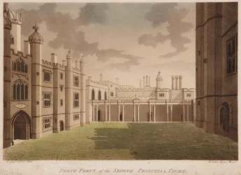 Front Północny Drugiego Dworu Głównego (akwaforta i akwatinta ręcznie kolorowa)