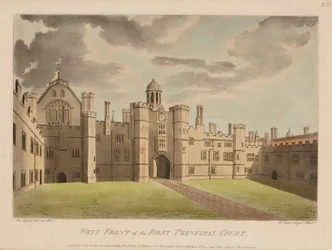 Front Zachodni Pierwszego Sądu Głównego (akwaforta i akwatinta ręcznie kolorowana)