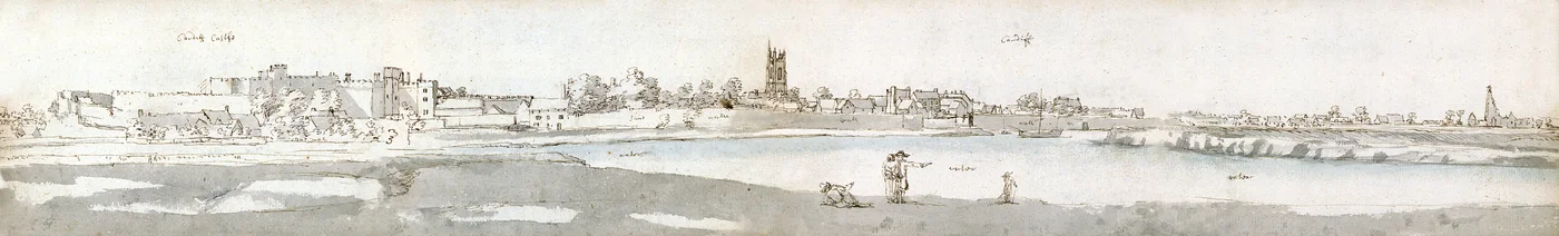Cardiff w 1678 roku (akwarela i brązowy tusz na papierze)
