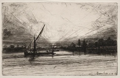 Zachód słońca nad Tamizą, 1862.