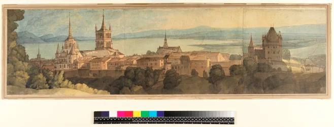 No.1483 Widok Lozanny, 1781 (toaleta, ołówek i atrament na papierze)